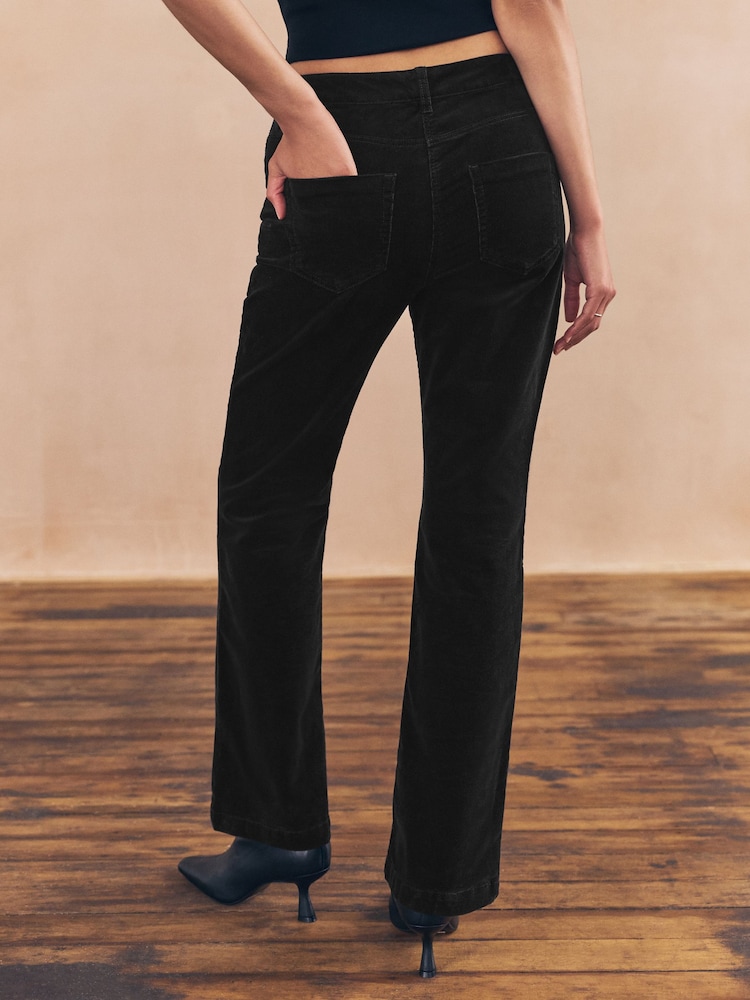 črna - Cord Boootcut Trousers - Slika 2 iz 7 črna - Cord Boootcut Trousers - Slika 2 iz 7