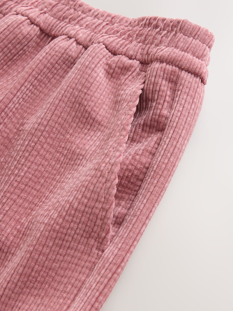 Pink Wide Leg Soft Cord Trousers - Image 8 of 8