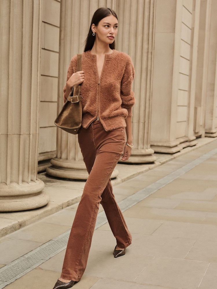 Rjava - Cord Boootcut Trousers - Slika 1 iz 8