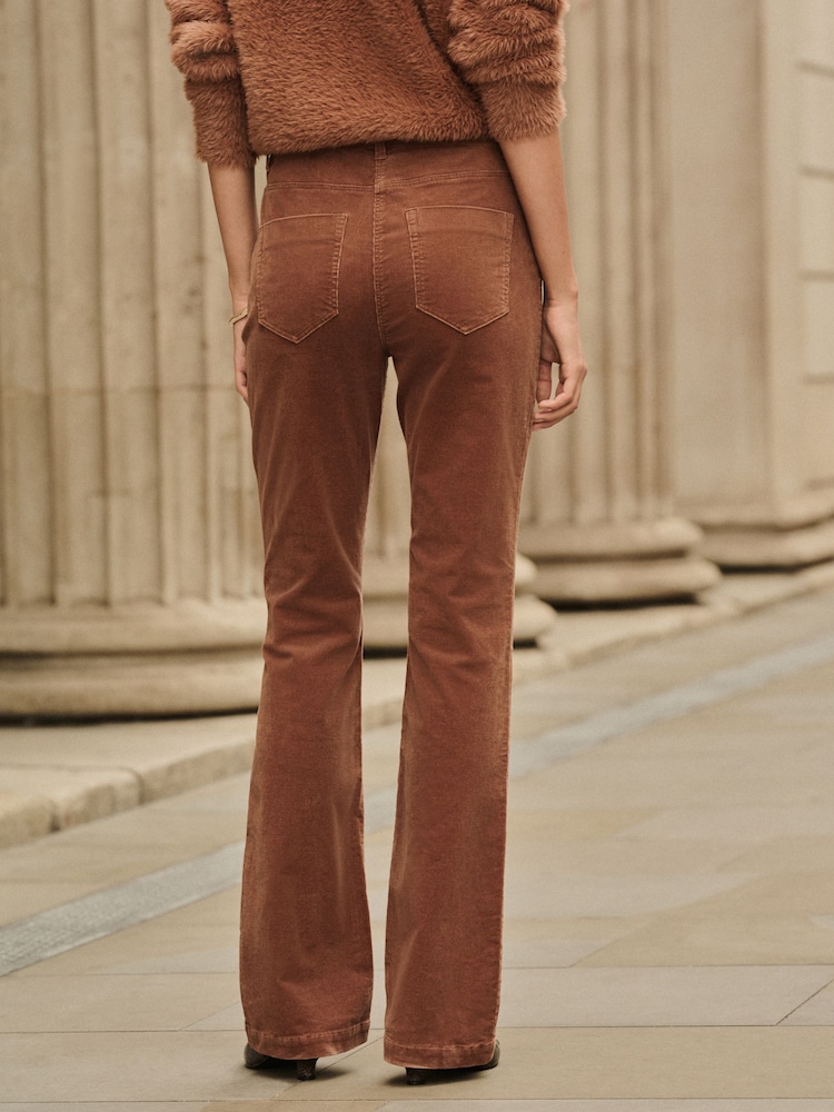 Rjava - Cord Boootcut Trousers - Slika 2 iz 8 Rjava - Cord Boootcut Trousers - Slika 2 iz 8