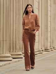 Rjava - Cord Boootcut Trousers - Slika 3 iz 8