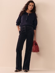 Navy N. Premium Cord Bootcut Trousers - Image 1 of 7