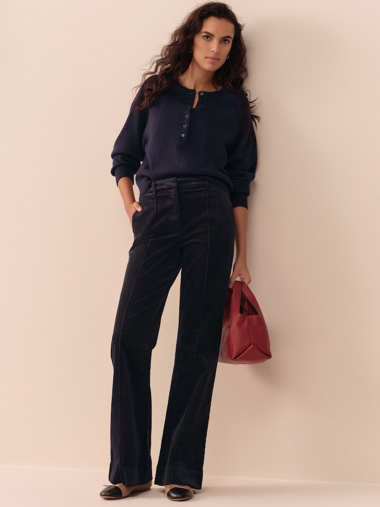 Navy N. Premium Cord Bootcut Trousers - Image 1 of 7 Navy N. Premium Cord Bootcut Trousers - Image 1 of 7