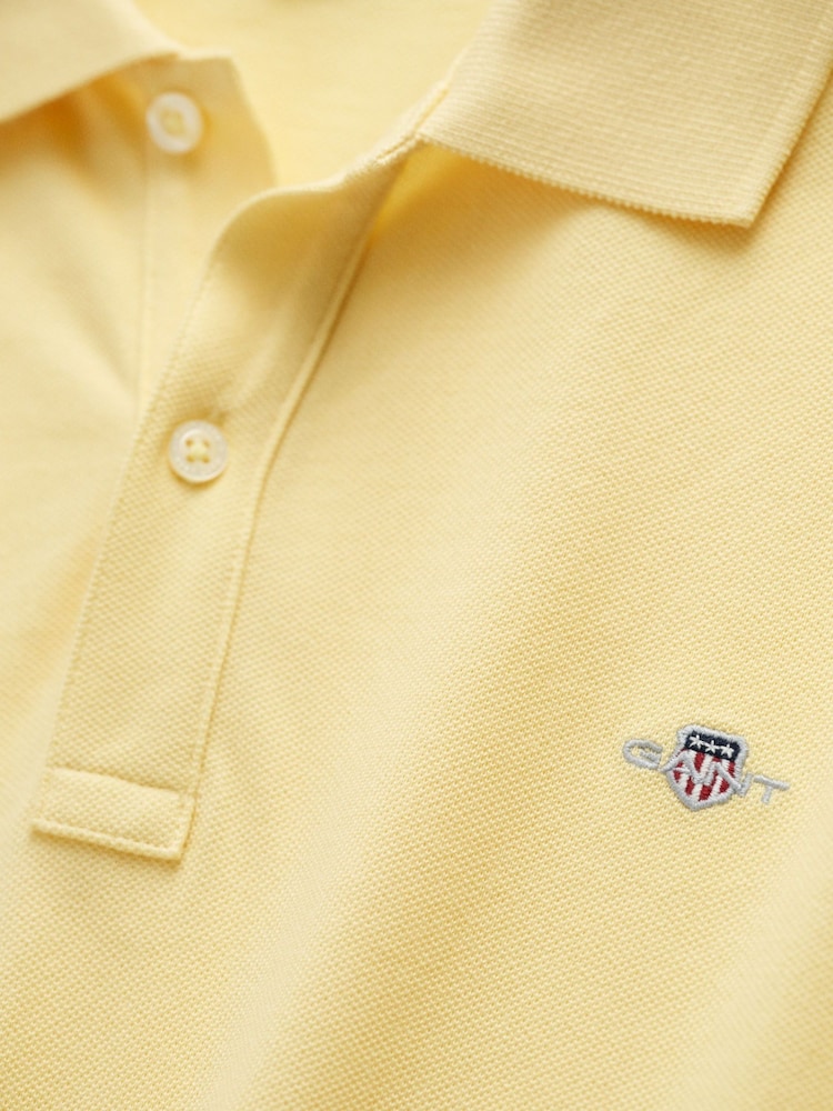 GANT Yellow Kids Shield Logo Pique Polo Shirt - Image 4 of 4