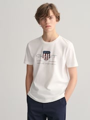 GANT White Archive Shield Teens T-Shirt - Image 1 of 5