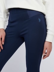 U.S. Polo Assn. Blue Womens Tonal Elastic Waistband Leggings - Image 2 of 7