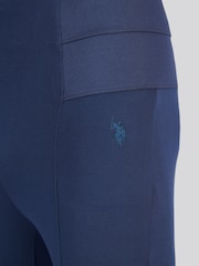 U.S. Polo Assn. Blue Womens Tonal Elastic Waistband Leggings - Image 4 of 7