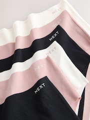 Black/Cream/Pink - Cotton Blend No VPL Knickers 7 Pack - Imagen 8 de 9
