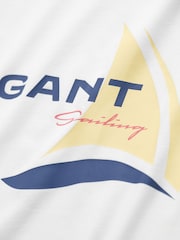 GANT White Kids Sailing Graphic T-Shirt - Image 3 of 3