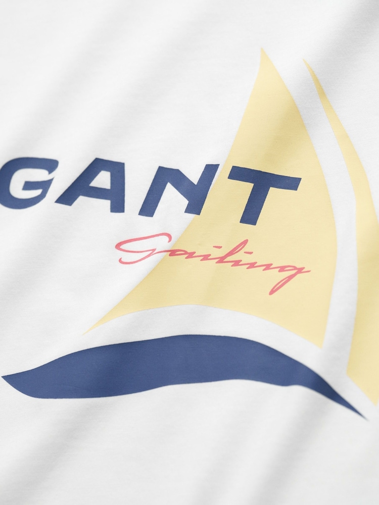 GANT White Kids Sailing Graphic T-Shirt - Image 3 of 3