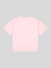 U.S. Polo Assn. Pink Womens 100% Cotton Tonal Double Horsemen Loose Crew Neck T-Shirt - Image 6 of 7