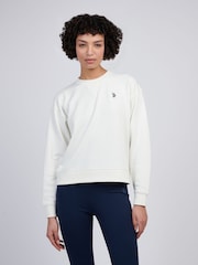 كريم - U.S. Polo Assn. Womens Double Horsemen Crew Sweatshirt - صورة 1 من 8