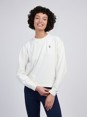 كريم - U.S. Polo Assn. Womens Double Horsemen Crew Sweatshirt - صورة 3 من 8