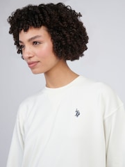 كريم - U.S. Polo Assn. Womens Double Horsemen Crew Sweatshirt - صورة 5 من 8