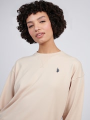 لون طبيعي - U.S. Polo Assn. Womens Double Horsemen Crew Sweatshirt - صورة 5 من 8
