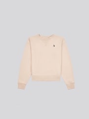 لون طبيعي - U.S. Polo Assn. Womens Double Horsemen Crew Sweatshirt - صورة 6 من 8