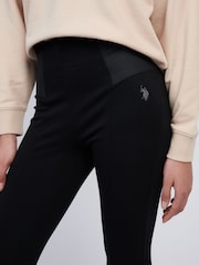 U.S. Polo Assn. Black Womens Tonal Elastic Waistband Leggings - Image 2 of 8