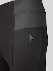 U.S. Polo Assn. Black Womens Tonal Elastic Waistband Leggings - Image 5 of 8
