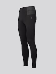 U.S. Polo Assn. Black Womens Tonal Elastic Waistband Leggings - Image 7 of 8