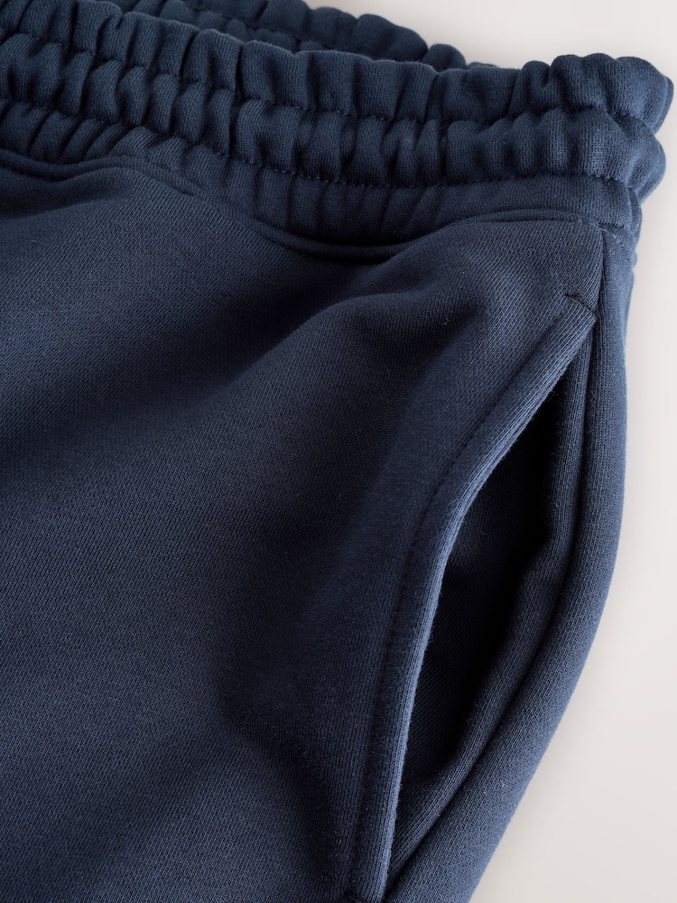 Navy Blue Slim Fit Brushback Joggers - Image 8 of 8