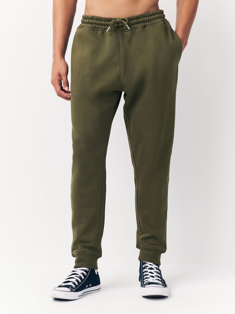 Khakigrün - Schmale Passform - Jogginghose aus Jersey mit hohem Baumwollanteil - Bild 1 von 8