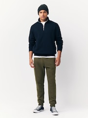Khakigrün - Schmale Passform - Jogginghose aus Jersey mit hohem Baumwollanteil - Bild 3 von 8