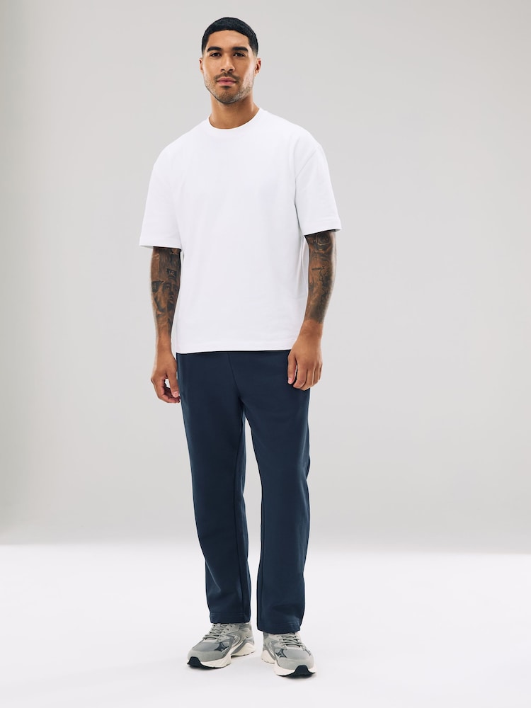 Navy Blue Relaxed Fit Cotton Rich Jersey Joggers - Image 2 of 9