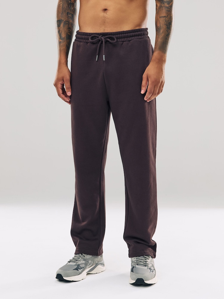 Chocolate Brown Straight Fit Cotton Rich Jersey Joggers - Image 1 of 6