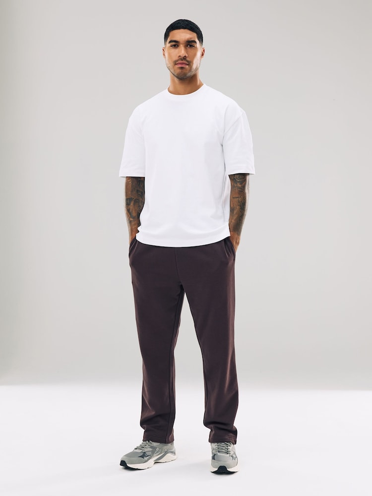 Chocolate Brown Straight Fit Cotton Rich Jersey Joggers - Image 2 of 6