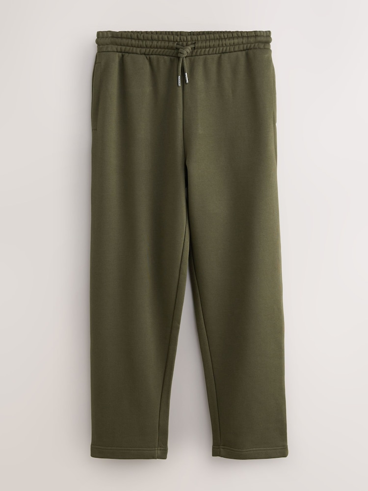 Khaki Green Straight Fit Cotton Rich Jersey Joggers - Image 1 of 4 Khaki Green Straight Fit Cotton Rich Jersey Joggers - Image 1 of 4
