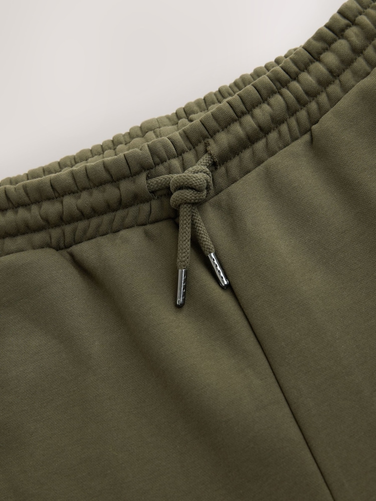 Khaki Green Straight Fit Brushback Heavyweight Joggers - Image 10 of 10