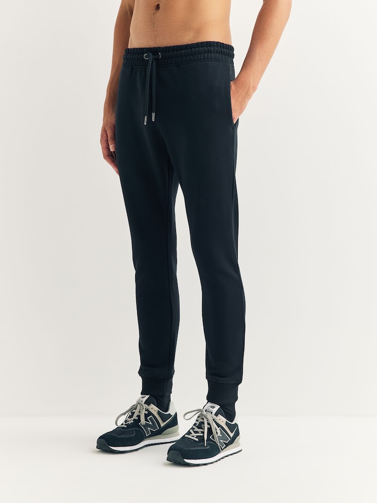 Black Skinny Fit Cotton Rich Jersey Joggers - Image 1 of 8