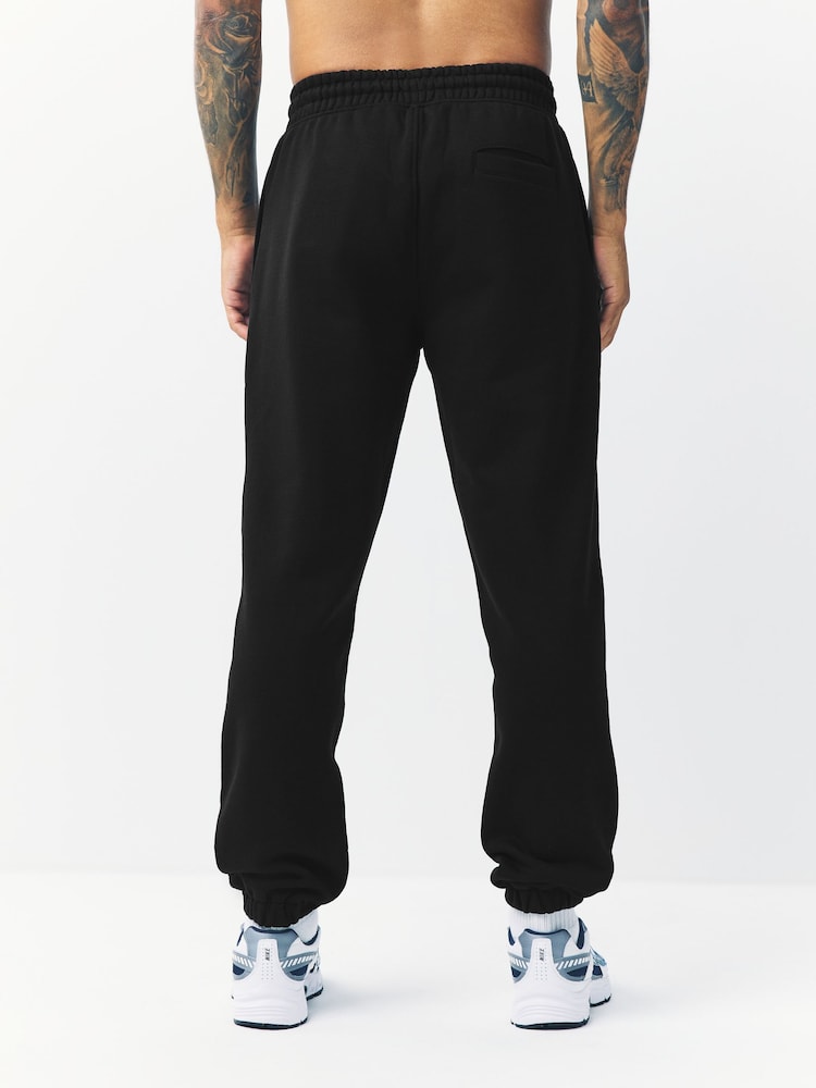 Black Relaxed Fit Cotton Rich Jersey Joggers - Image 2 of 8 Black Relaxed Fit Cotton Rich Jersey Joggers - Image 2 of 8