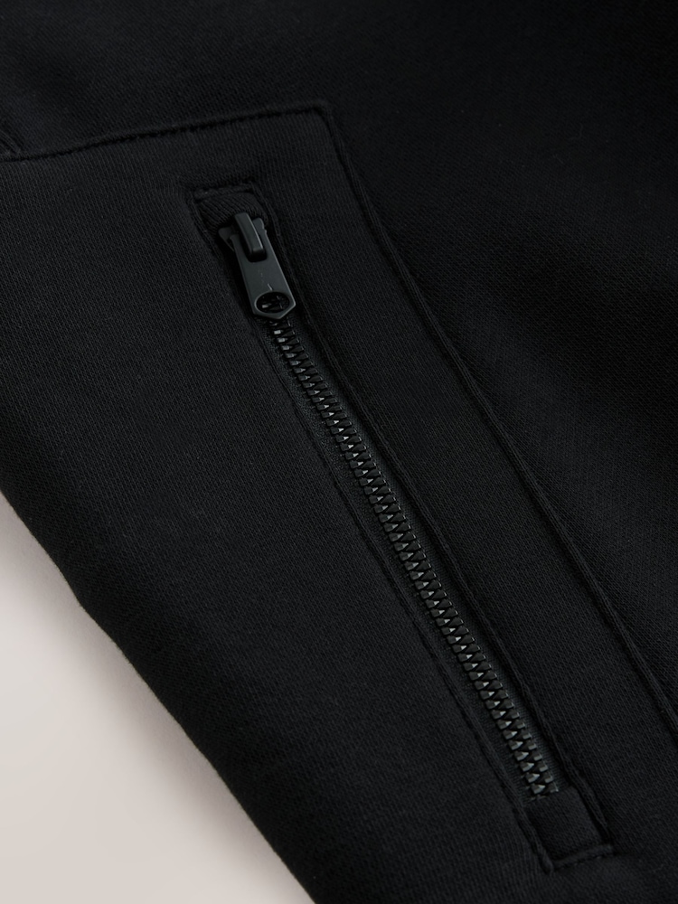 Black Slim Fit Brushback Cargo Joggers - Image 10 of 10