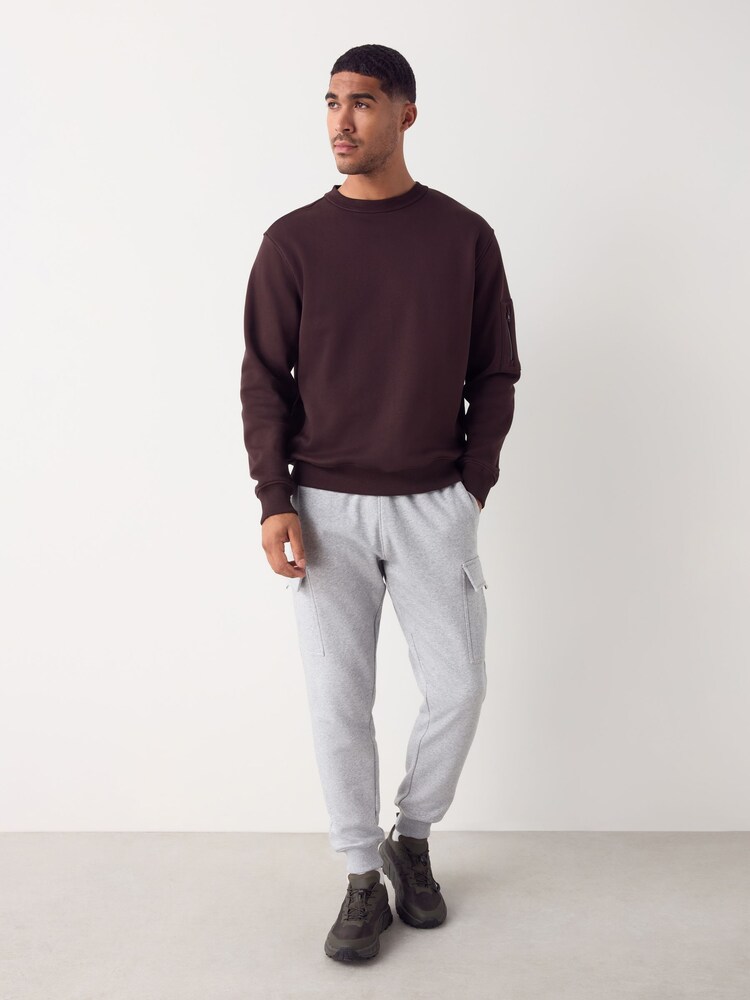 Grey Marl Slim Fit Cargo Joggers - Image 2 of 8