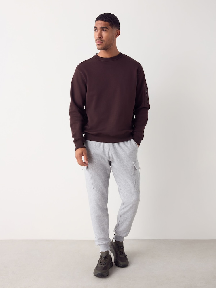 Grey Marl Slim Fit Cargo Joggers - Image 2 of 8 Grey Marl Slim Fit Cargo Joggers - Image 2 of 8