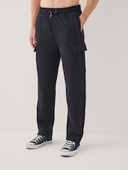 Black Open Cargo Joggers - Image 1 of 8