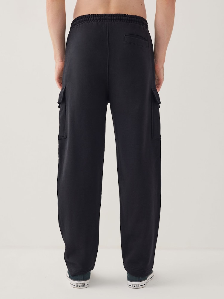 Black Open Cargo Joggers - Image 2 of 8