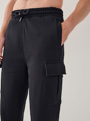 Black Open Cargo Joggers - Image 3 of 8