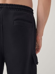 Black Open Cargo Joggers - Image 4 of 8