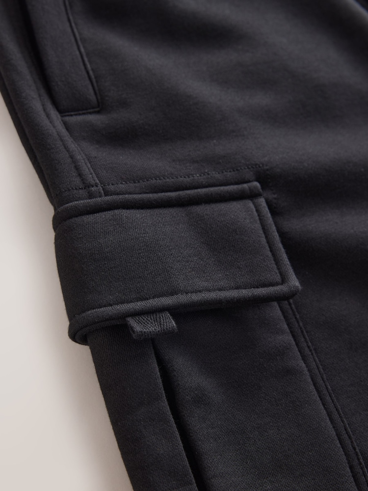Black Open Cargo Joggers - Image 8 of 8