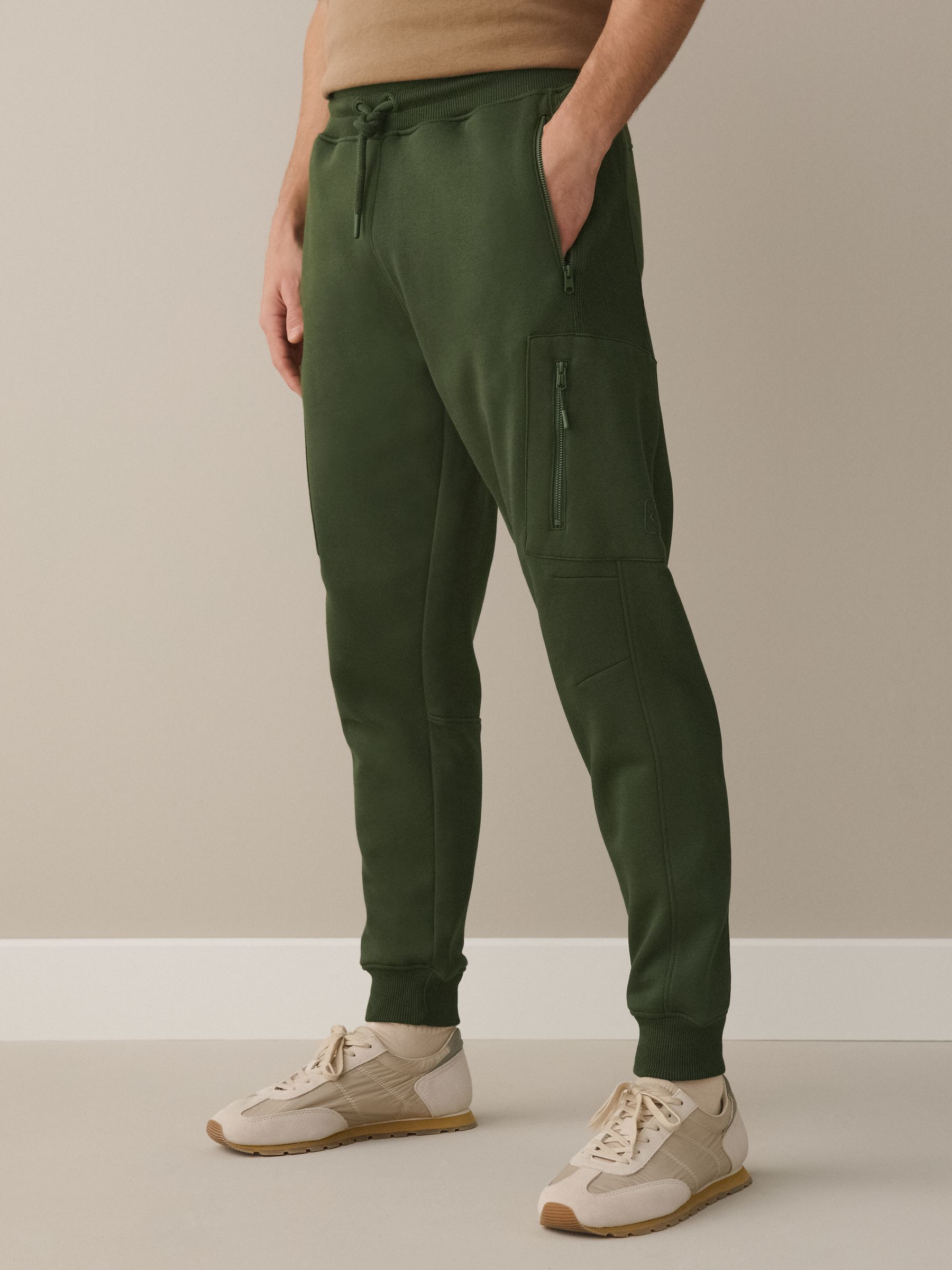 Buy Khaki Green Utility Brushback Slim Fit Cargo Joggers from Next USA