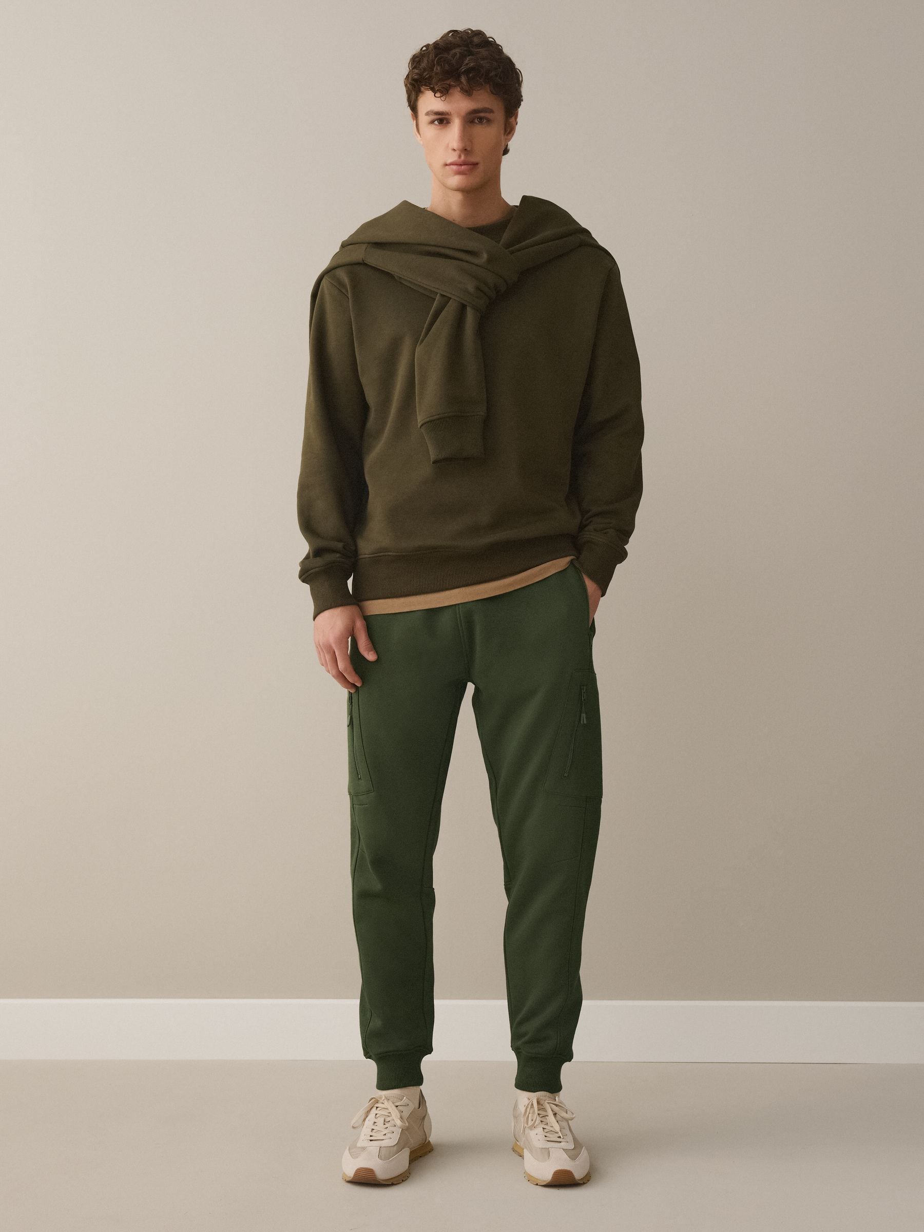 Buy Khaki Green Utility Brushback Slim Fit Cargo Joggers from Next USA