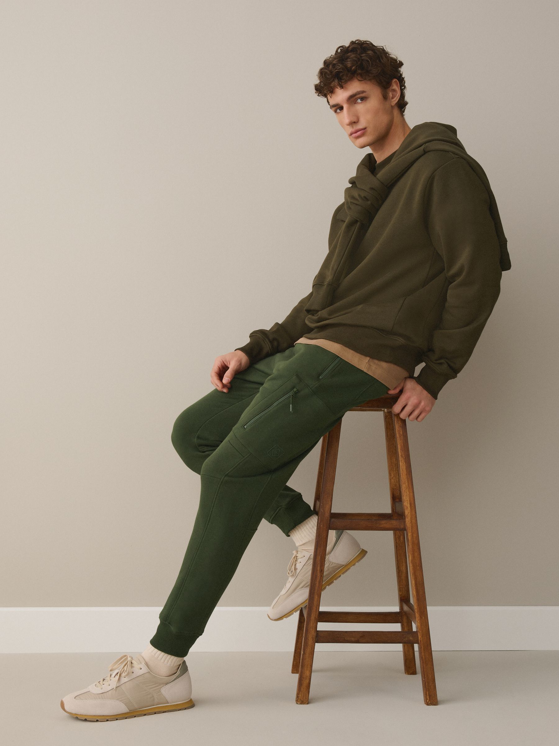 Buy Khaki Green Utility Brushback Slim Fit Cargo Joggers from Next USA