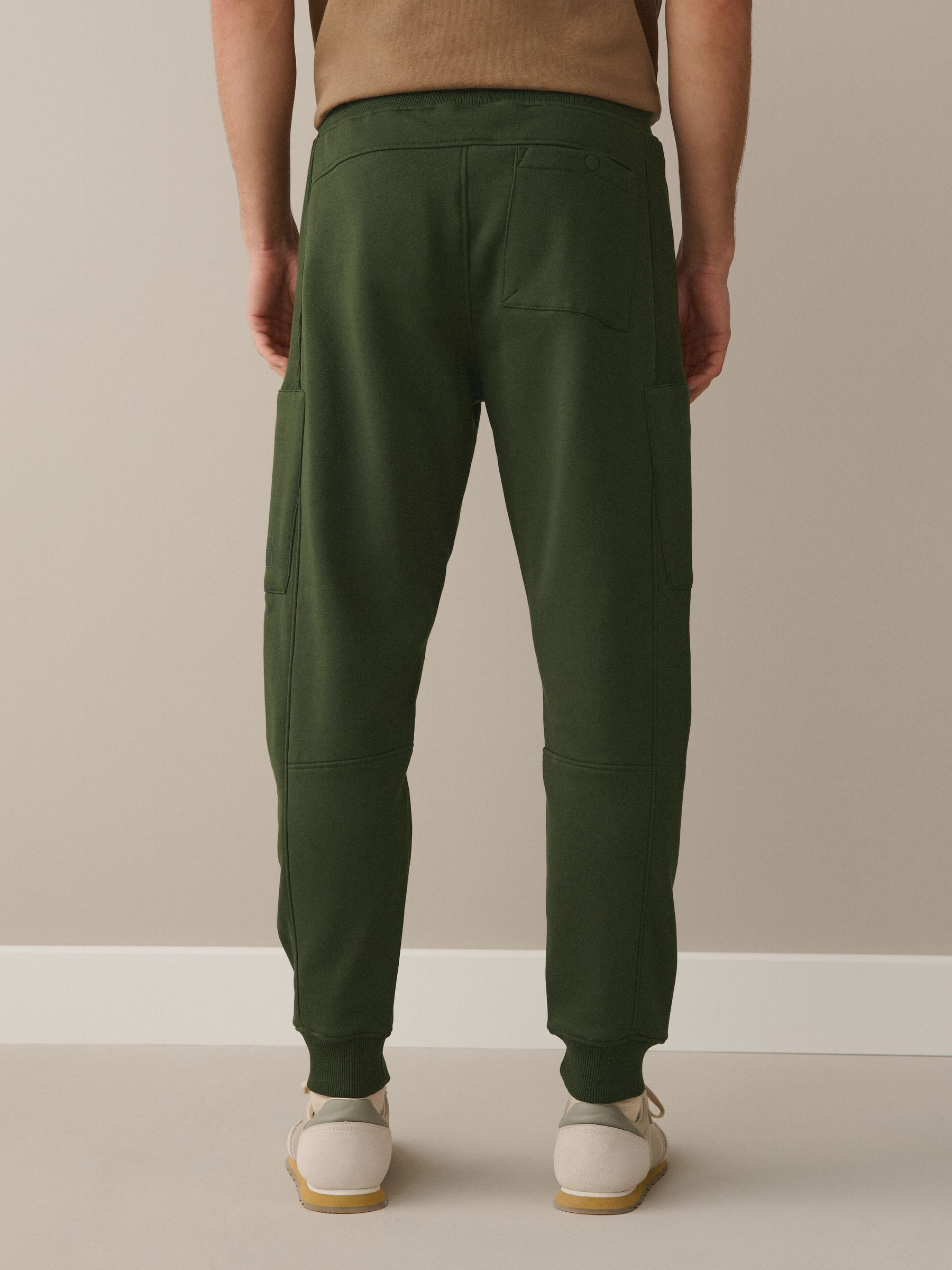 Buy Khaki Green Utility Brushback Slim Fit Cargo Joggers from the