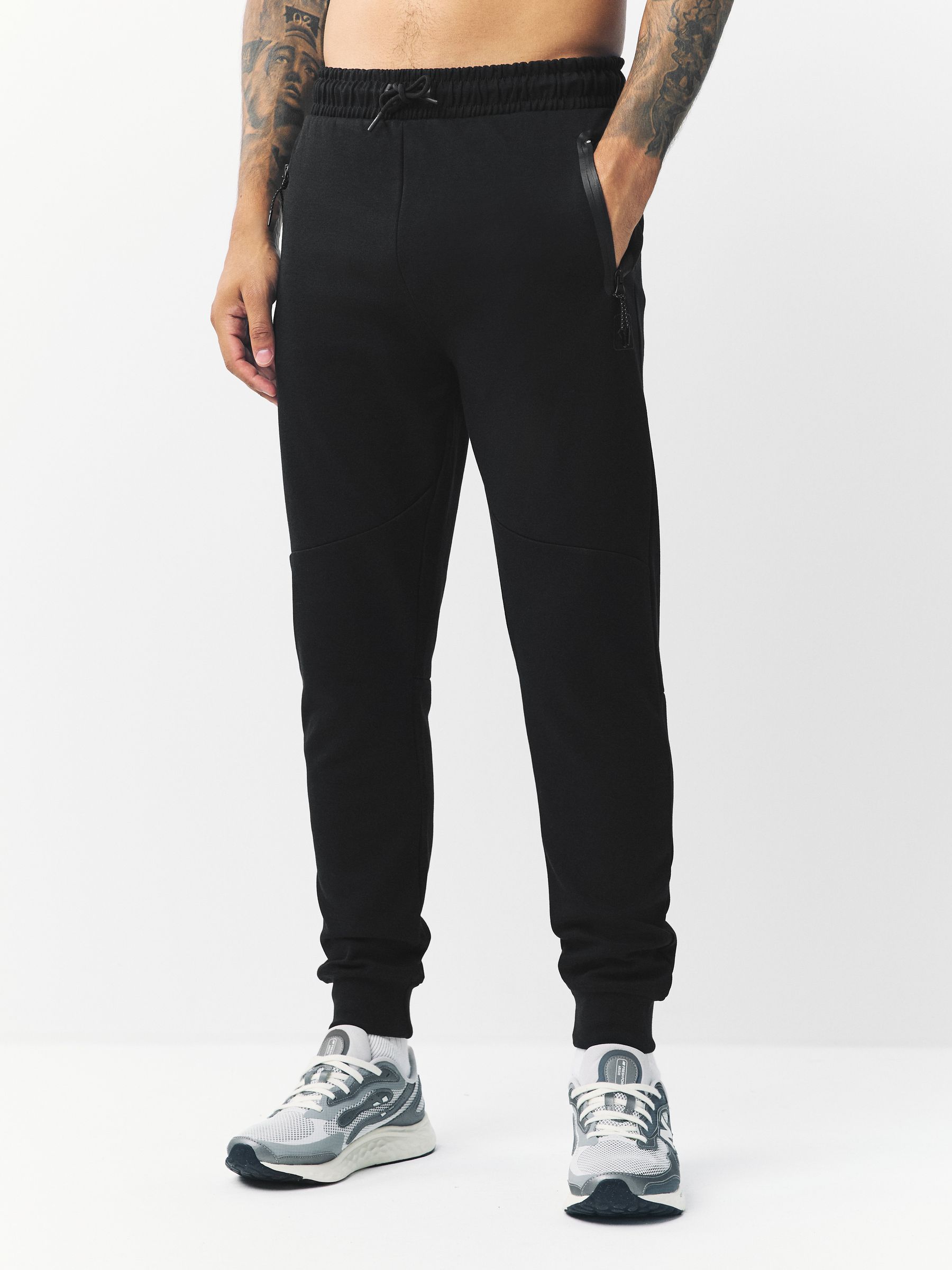 Black Athleisure Cuffed Joggers