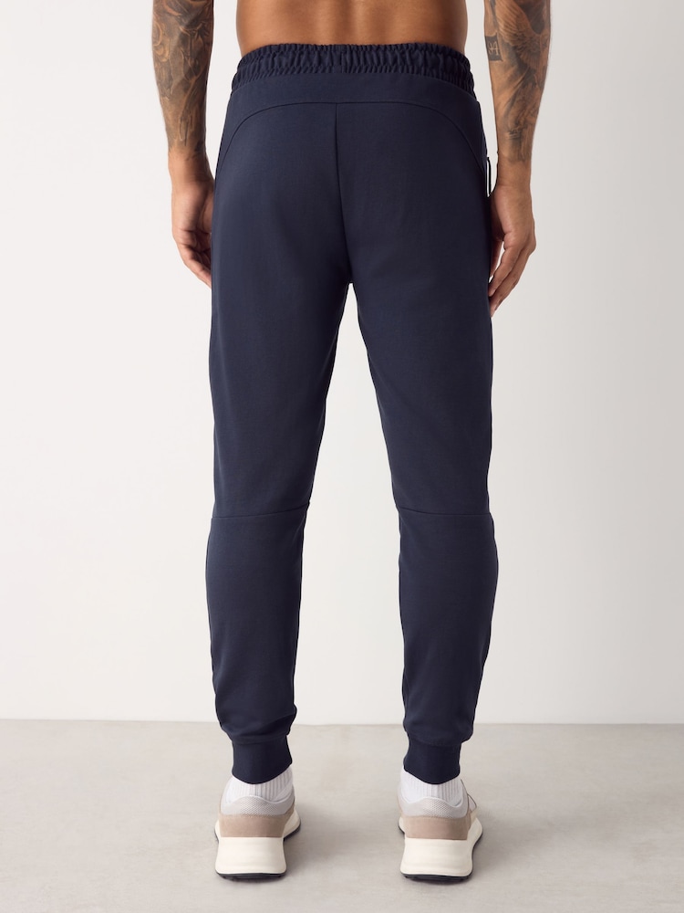 Navy Blue Athleisure Cuffed Joggers - Image 2 of 5 Navy Blue Athleisure Cuffed Joggers - Image 2 of 5