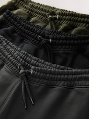 Black/Slate Grey/Khaki Green Straight Fit Cotton Rich Jersey Joggers 3 Pack - Image 5 of 6