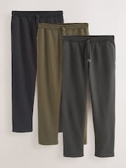 Navy Blue/Slate Grey/Khaki Green Cotton Rich Jersey Joggers 3 Pack - Image 1 of 7