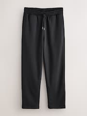 أسود/رمادي داكن - حزمة من 2 بنطلونات رياضية من الجيرسيه الغني بالقطن بقصة مستقيمة - صورة 8 من 10